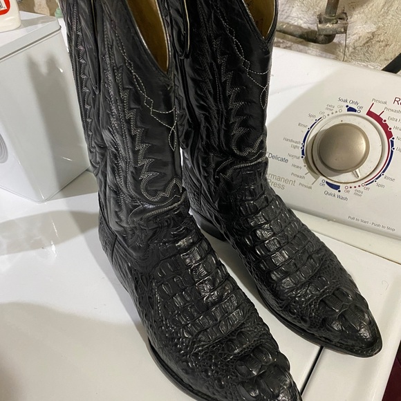 Dan Post Black Alligator Western Boots - Picture 13 of 16